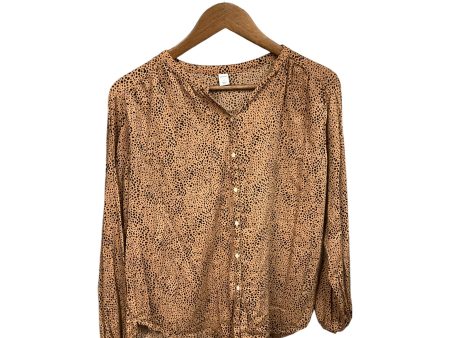 Blouse Long Sleeve By Old Navy In Animal Print, Size: S Cheap