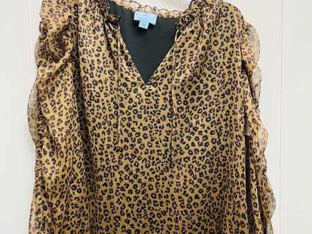 Blouse Long Sleeve By Cece In Animal Print, Size: L Online Hot Sale