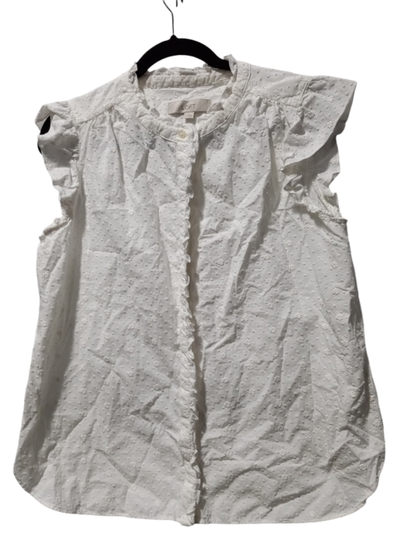 Top Sleeveless By Loft In White, Size: M Cheap