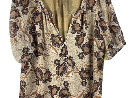 Top Short Sleeve By Loft In Brown, Size: M Cheap