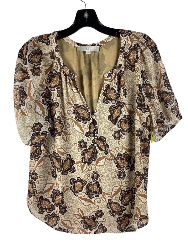 Top Short Sleeve By Loft In Brown, Size: M Cheap