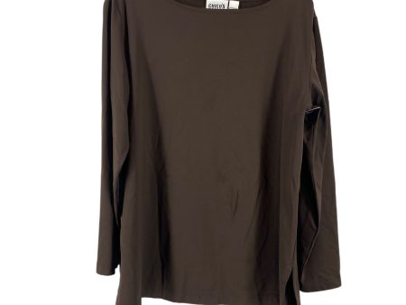 Top Long Sleeve By Chicos In Brown, Size: L For Sale