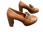 Shoes Heels Block By Just Fab In Brown, Size: 7 Hot on Sale