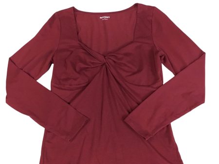 Top Long Sleeve By Old Navy In Red, Size: M For Sale