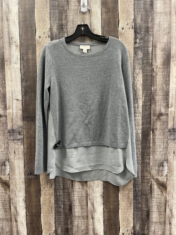 Top Long Sleeve By Loft In Grey, Size: M on Sale