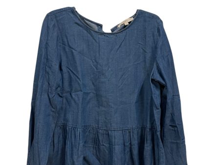 Top Long Sleeve Basic By Loft In Blue Denim, Size: M For Sale