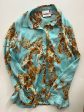 Blouse Long Sleeve By Chicos In Turquoise, Size: M Discount