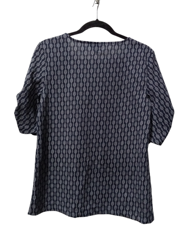 Blouse 3 4 Sleeve By Ann Taylor In Blue & White, Size: M Online Hot Sale