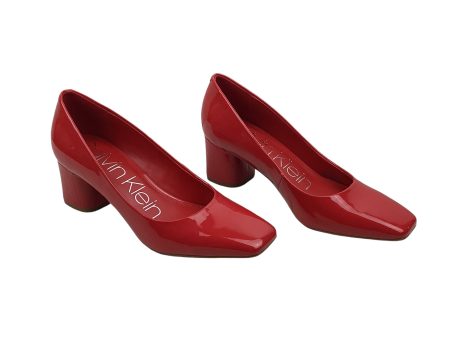 Shoes Heels Block By Calvin Klein In Red, Size: 7 Online Hot Sale