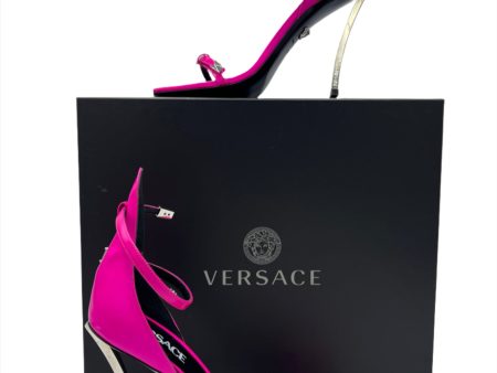 Versace Hot Pink Palladio Designer Heels, Size 8 38 Online now