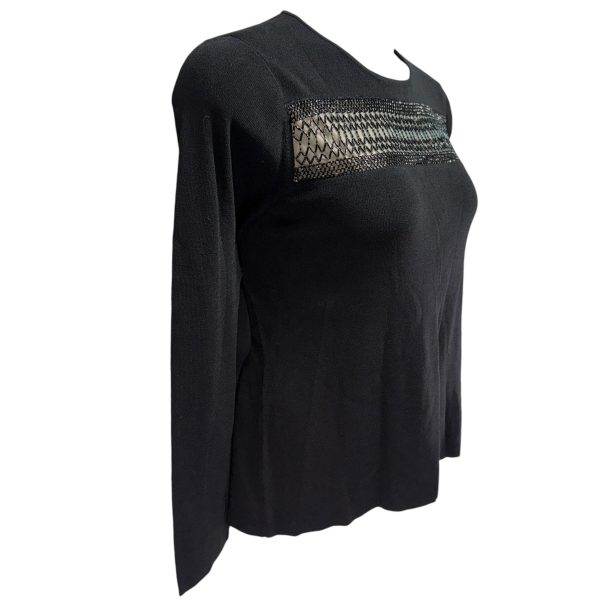 Beaded Illusion Sweater By Colette Mordo In Black, Size: XL For Discount