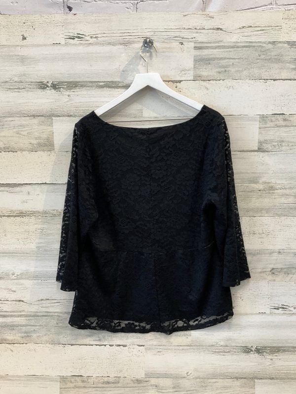 Blouse 3 4 Sleeve By Lane Bryant In Black, Size: 1x on Sale