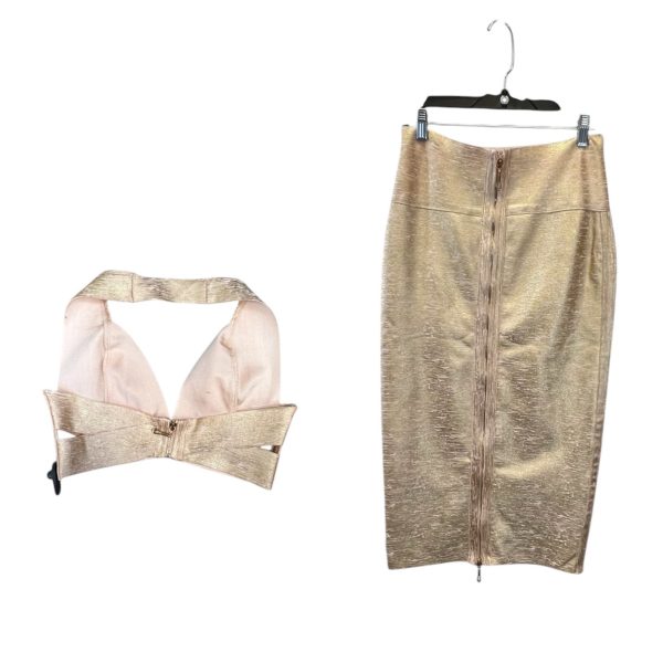 Skirt Set 2pc By Clothes Mentor In Gold, Size: L For Cheap