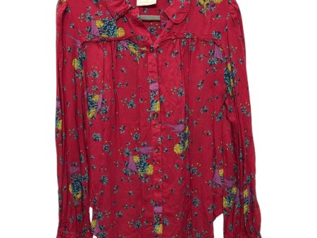 Blouse Long Sleeve By Maeve In Red, Size: 6 Cheap