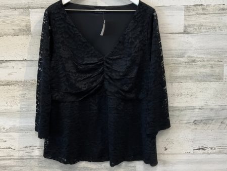 Blouse 3 4 Sleeve By Lane Bryant In Black, Size: 1x on Sale