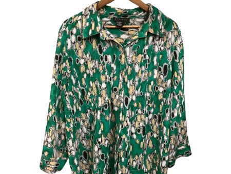 Blouse Long Sleeve By Ninety Woman In Green, Size: 2x For Discount