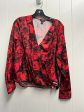 Blouse Long Sleeve By Halogen In Black & Red, Size: M For Cheap