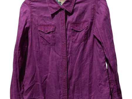 Blouse Long Sleeve By Arizona In Purple, Size: S Online Sale